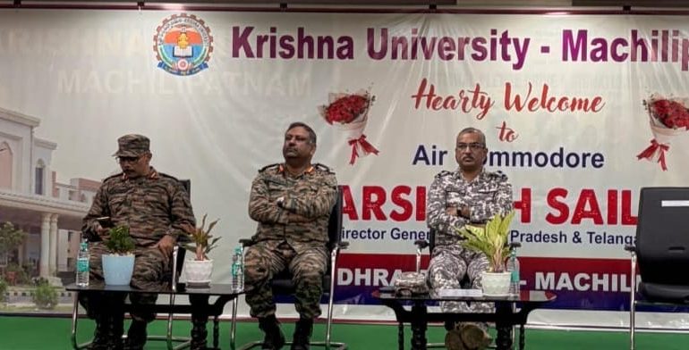 కృష్ణా యూనివర్సిటీలో ఎన్‌సీసీ డిప్యూటీ డైరెక్టర్ జనరల్ పర్యటన